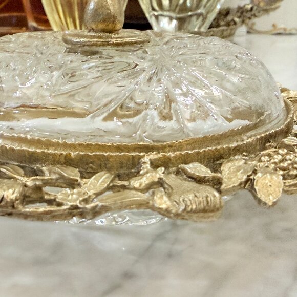 Vintage Hollywood Regency "Celest" Vanity Bowl with Lid - Picture 7 of 17